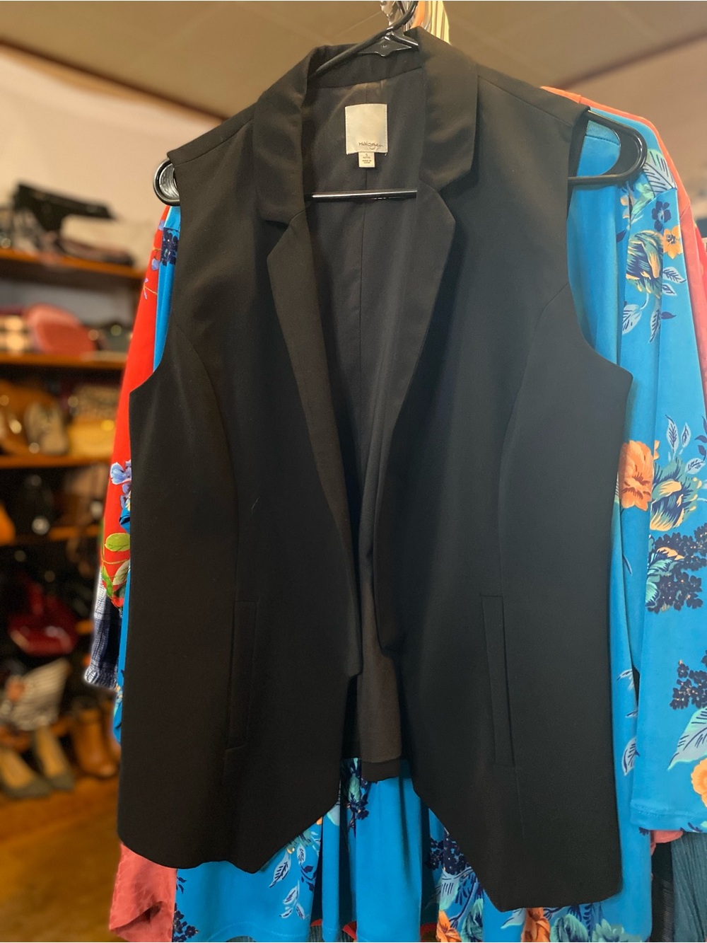 Halogen Black Sleeveless Blazer Vest